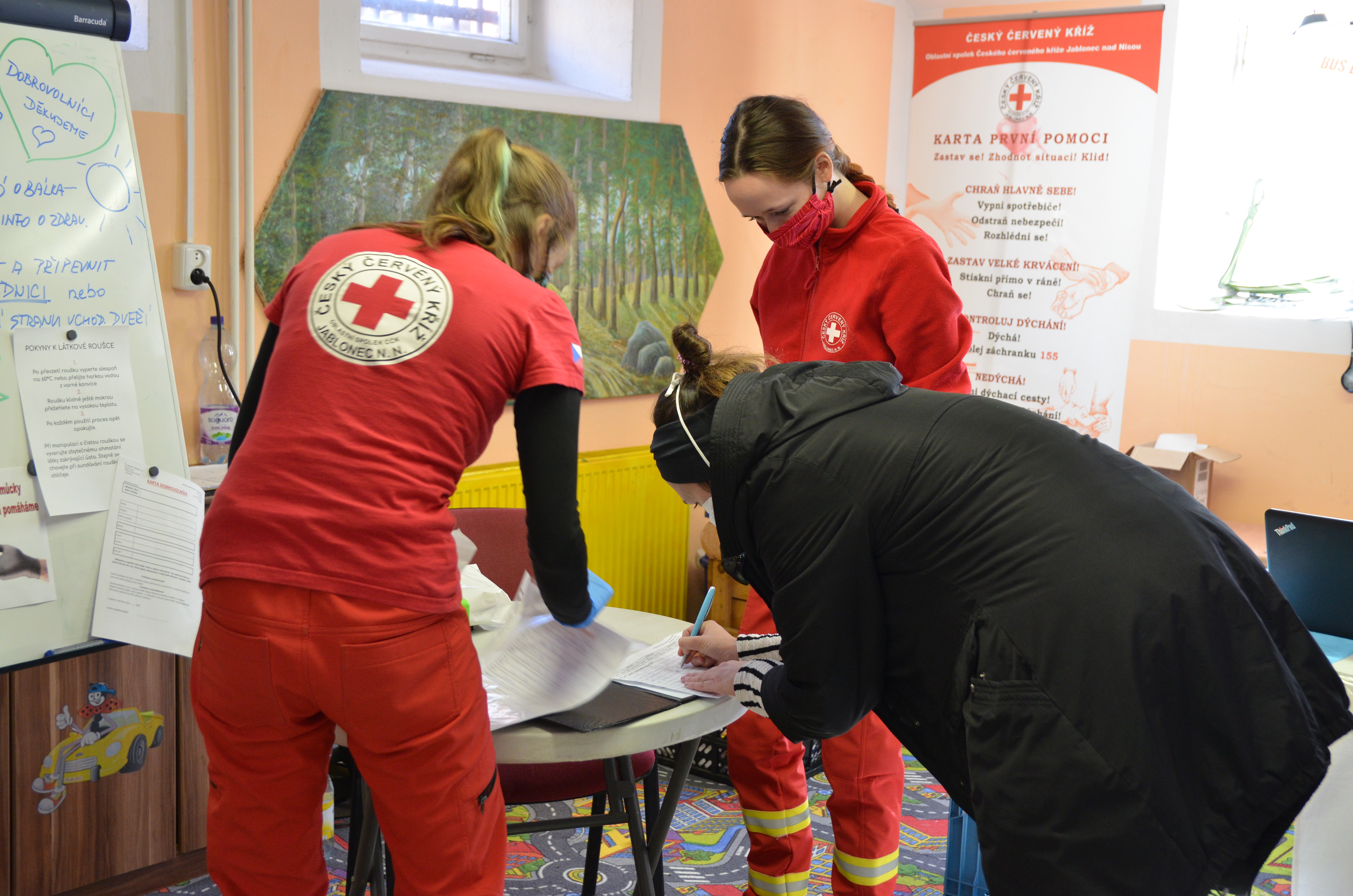 Místnost pro dobrovolníky na Uhelné